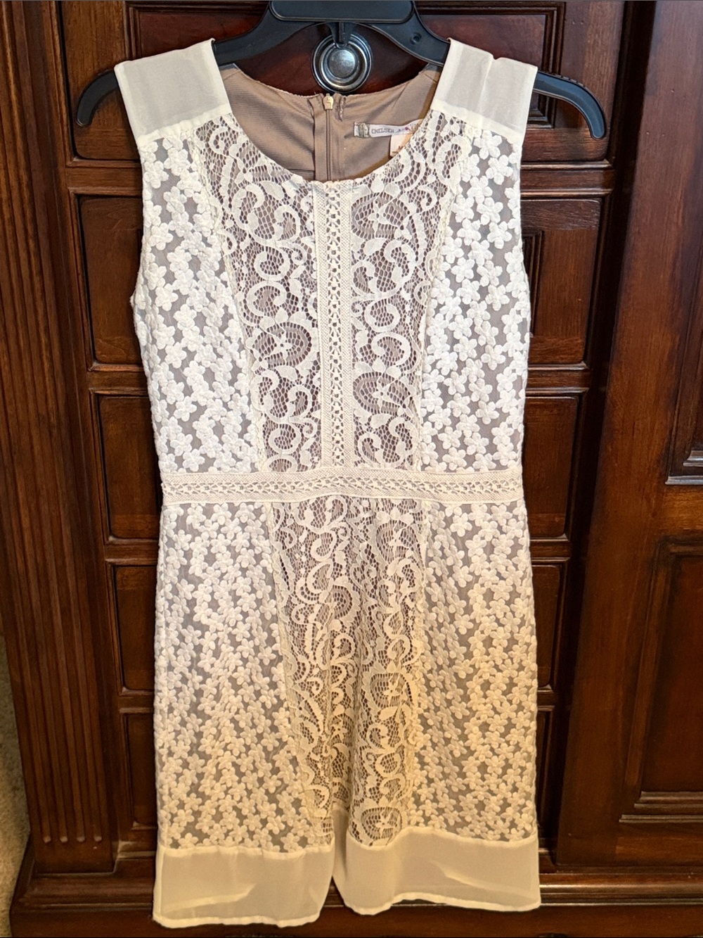 Chelsea & Violet Cream Lace Overlay Dress